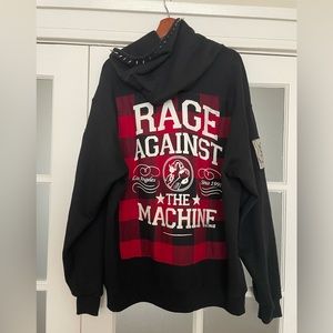Rage Against the Machine hoodie with vintage patches. Large